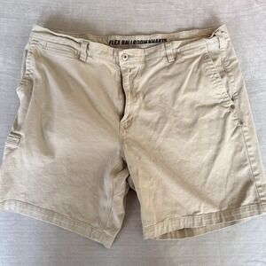 Duluth Trading Flex‎ Ballroom Khakis Shorts Mens 42 Beige Work Casual Stretch